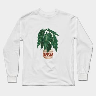 Alocasia Polly Plant Illustration Long Sleeve T-Shirt